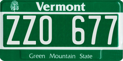 VT license plate ZZO677