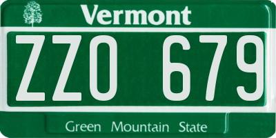 VT license plate ZZO679