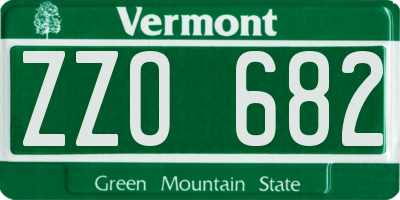 VT license plate ZZO682