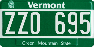 VT license plate ZZO695