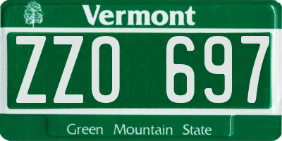 VT license plate ZZO697