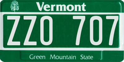 VT license plate ZZO707
