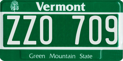 VT license plate ZZO709