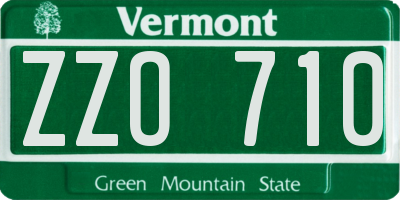 VT license plate ZZO710