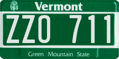 VT license plate ZZO711