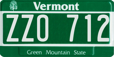 VT license plate ZZO712