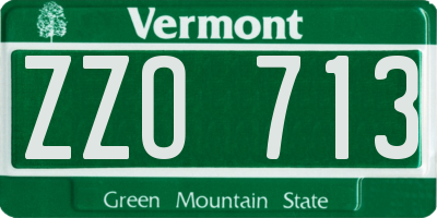 VT license plate ZZO713