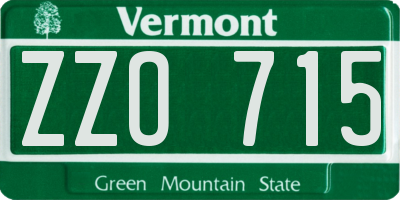 VT license plate ZZO715