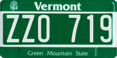 VT license plate ZZO719