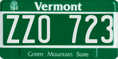 VT license plate ZZO723
