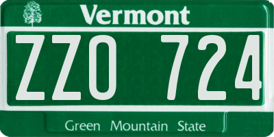 VT license plate ZZO724