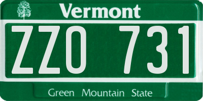 VT license plate ZZO731