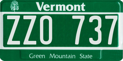 VT license plate ZZO737