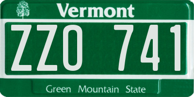 VT license plate ZZO741