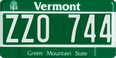 VT license plate ZZO744