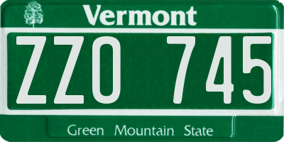 VT license plate ZZO745