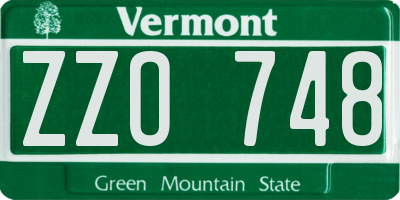 VT license plate ZZO748