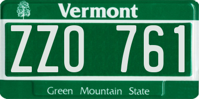 VT license plate ZZO761