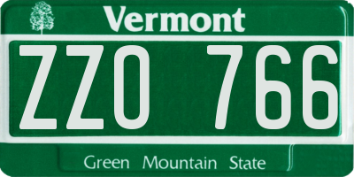 VT license plate ZZO766