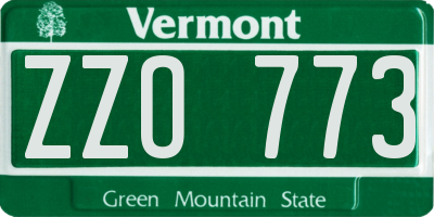 VT license plate ZZO773