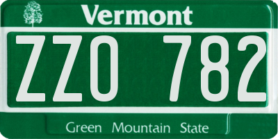 VT license plate ZZO782