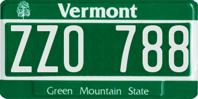 VT license plate ZZO788