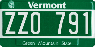 VT license plate ZZO791