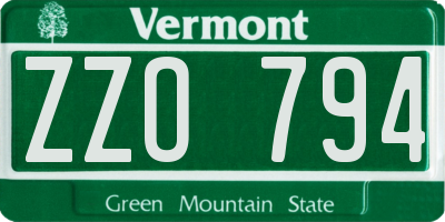 VT license plate ZZO794