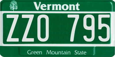 VT license plate ZZO795