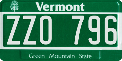 VT license plate ZZO796