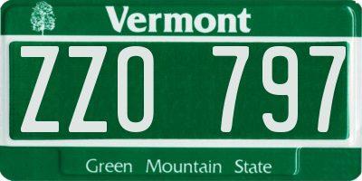 VT license plate ZZO797