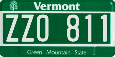 VT license plate ZZO811