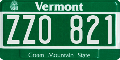 VT license plate ZZO821