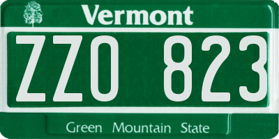 VT license plate ZZO823