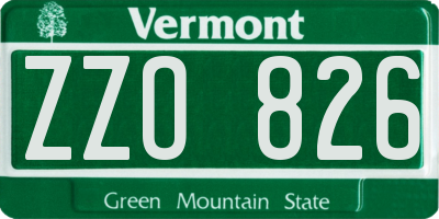 VT license plate ZZO826