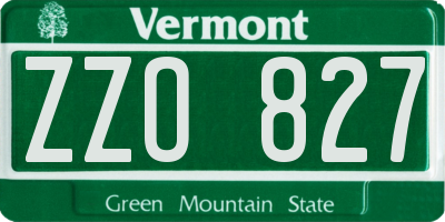 VT license plate ZZO827