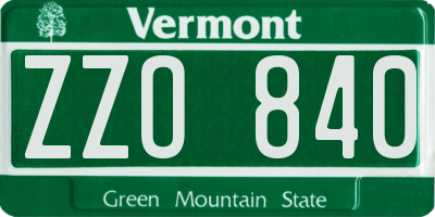 VT license plate ZZO840