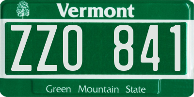 VT license plate ZZO841