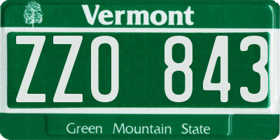 VT license plate ZZO843