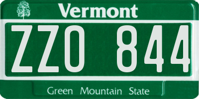 VT license plate ZZO844