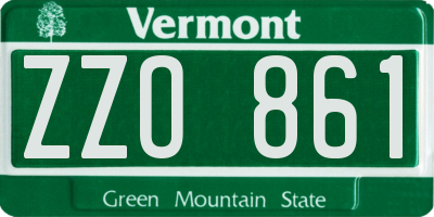 VT license plate ZZO861
