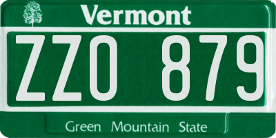 VT license plate ZZO879