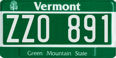 VT license plate ZZO891