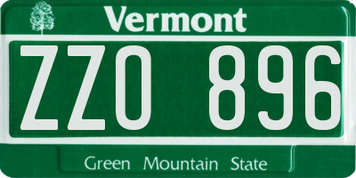 VT license plate ZZO896