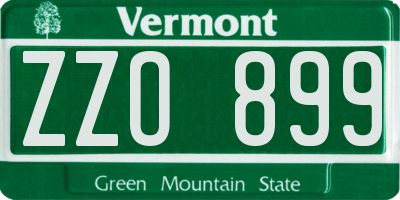 VT license plate ZZO899