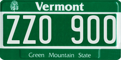 VT license plate ZZO900