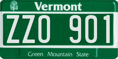 VT license plate ZZO901