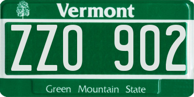 VT license plate ZZO902
