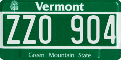 VT license plate ZZO904