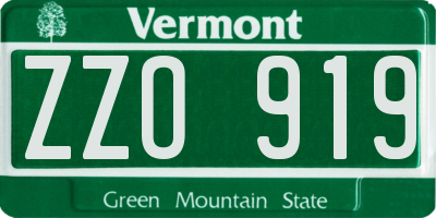 VT license plate ZZO919